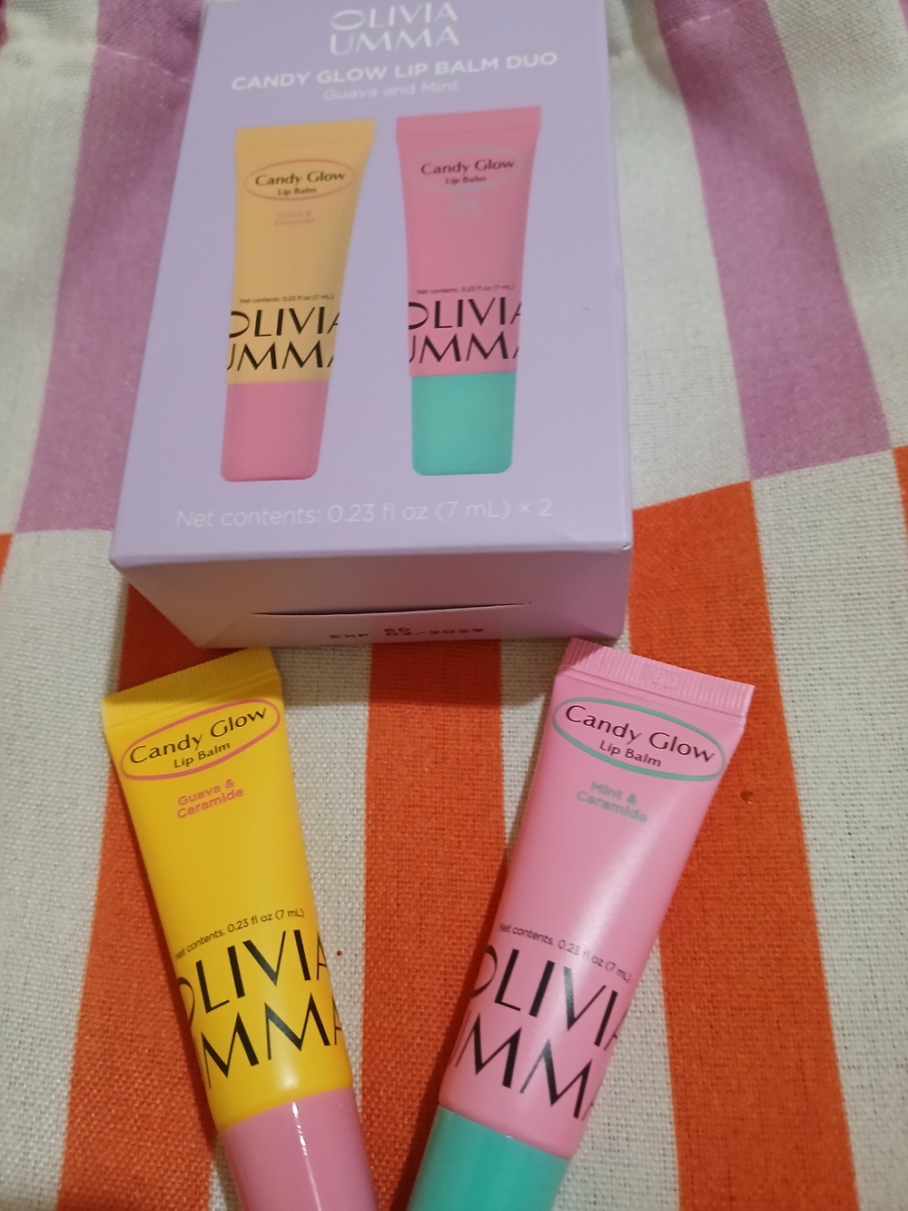 Olivia Umma Candy Glow Lip Balm Duo - Mint & Guava